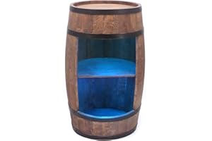 ‎CREATIVE COOPER CREATIVE COOPER Weinregal Holz mit LED-Leuchten - Weinschrank Mini Bar - Alkohol Schrank Mann - Barschrank - Fass bar - 80cm hoch - Retro deko Bar Regal - Hausbar Theke - Fassbar - Fassmöbel (Wenge)