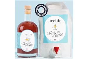 ARCHIE & COMPAGNIE Archie - Vinaigre de cidre avec sa Mère 500Ml et son Eco-Recharge 1L - Biologique et Fabrication artisanale Normandie