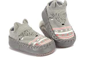 Aggroot Scarpe Calzino per Bambini Scarpe Primi Passi Antiscivolo Calzini Bambino Pantofole Bambino Unisex Scarpe Bambino con Cartone Animato