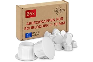 LouMaxx Hållock 10mm - Stopp Väggskador och Vassa Kanter - UV-Beständig, Självhäftande, 25-Pack