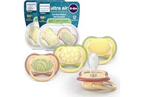 Philips Avent ultra air Schnuller – kiefergerecht geformtes Design, für Babys, 0–6 Monate, weicher, symmetrischer Silikonsauger, BPA-frei, 2 Sterilisationsbehälter, 4er-Pack, SCF087/21