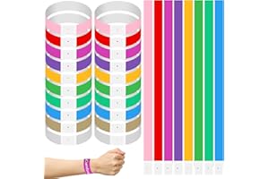UMILKI 500Pcs Bracelet d'Identification, Bracelet en Papier existe en 10 Couleurs Différentes, Bracelet Evenementiel Utilise un Design Auto-adhésif, Bracelet en Papier Adhésif pour Événement/Festival/Concert