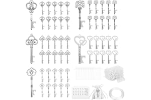 GEERDAN 50 Pezzi Bomboniera Antico Chiave Apri di Bottiglia, Matrimonio Decorazioni Accessori Segnaposto Battesimo Cresima Regali di Anniversario (Argento)