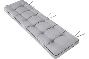 PILLOWPRIM Etna Coussin Exterieur, Coussins pour bancs de Jardin, Coussin 150 x 50 cm, Banc de Jardin, Coussin Banc - Argent