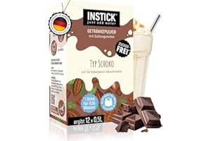 ‎INSTICK JUST ADD WATER INSTICK Zuckerfreies Instant-Getränk für Milchprodukte (Typ Schoko) - 1 Packung für 12 x 0,5 L - Ideal für Milch, Joghurt, Skyr, Quark- Vegan & Kalorienarm