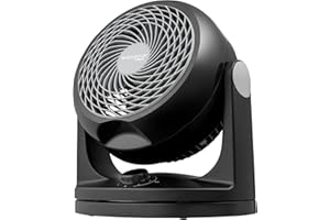 Iris Ohyama Woozoo, Ventilateur de table silencieux, puissant & portable, 23m², Portée 12m, Oscillation, Inclinaison verticale, Chambre - Woozoo PCF-HD18 - Noir