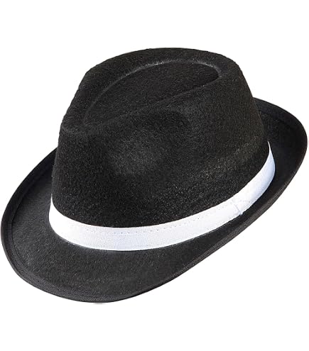 Sombrero De Ganster Al Capone – Trilby Blanco Estilo Michael Jackson, Talla Única Para Disfraz De Gangster
