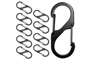 DOANTE 10 Stück karabiner,schlüssel karabiner,karabinerhaken,S karabiner klein,S Karabiner,Mini karabiner schlüsselanhänger,S Outdoor Camping Haken für Camping, Zuhause,Wandern oder Reisen