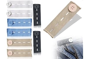 8 stycken byxband, justerbar, bekväma elastiska knappar i midjan för gravida kvinnor och män, ingen sömnad krävs (svart, blå, kaki