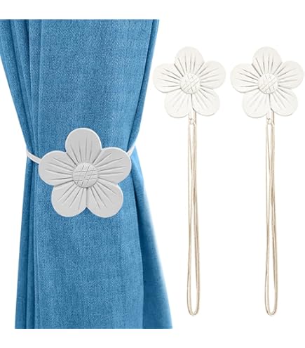 Fermatenda Magnetico Con Fiore Di Cristallo - Estensibile, Antiscivolo, Per Decorare Tende In Casa E Ufficio - Foto 7