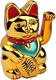 Chinesische Winkekatze Gold – 15,5 Cm Glückskatze Feng Shui Mit Wackelarm, Losmann
