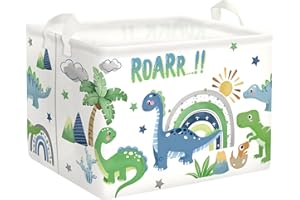 HUUMONSS Cute Dinosaur Storage Basket for Parents Organizing Kids Toys Clothes Large Dragon Boys Gift Toy Box Box Bin Laundry Hamper for Bathroom Shower,Palms,36L