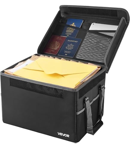 Porte-Documents avec Serrure, BoîTe de Rangement de Documents Ignifuge