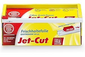 Jet-Cut Pellicola per alimenti Jet-Cut da tagliare, gastonomia 30cm x 600m,PVC trasparente 2260g