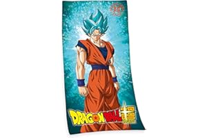 Herding Toalla de baño con diseño y Texto de Dragon Ball Super de 150 x 75 cm, algodón, Multicolor