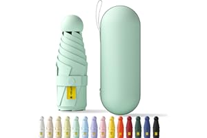 Betrynidil Parapluie Pliable de Voyage MINI - Mini Parapluie De Poche, Anti-UV, Léger, Compact, petit parapluie portable compact pour hommes et femmes Avec boîte capsule