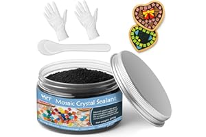 DINGSEN Schnelltrocknende Mosaik Fugenmasse Schwarz 200g - Kristallklar für Glas Mosaik, Heimwerker & DIY Projekte