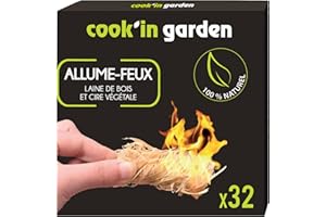 Cook'in garden - Scatola da 32 accendifuoco, Legno