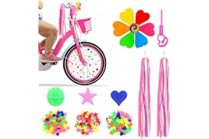 ZOCONE 210 pièce Accessoire Velo Enfant Perles Rayons Velo, Vélo Guidon Streamers Tassel Moulin à Vent Banderoles pour Poignee Vélo, Glands Scooter Enfants Clips à Rayons pour Vélo décorations