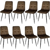 ANVOFONG Esszimmerstuhl 4er Set Schwarz - Holländischer Samt Mit Verdickten Kissen