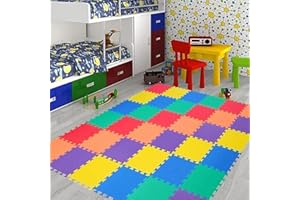SAFRI Interlocking EVA Foam Play Mat Kids Children Toddler Puzzle for Floor Protection - Sensory Babies Carpet Crawling Rug (20-Mats)