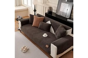 BohrenCL Sherpa Fleece Sofa Cover, Super Soft Non Slip Universal L Shape Couch Cushion Cover, Washable Sofa Protector