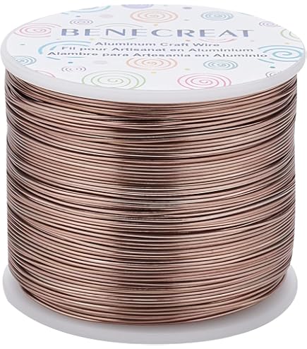 BENECREAT Basteldraht 20 M – Matter Aluminiumdraht 0,8 Mm (20 Gauge) In Kokosbraun Für Schmuck & Perlen