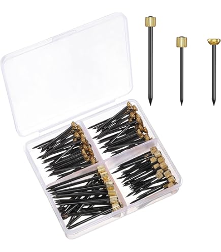 Bilderaufhänge-Nägel Set – 90 Stück In 3 Größen, Schwarz & Gold, Mit Kunststoff-Box Für Wandmontage