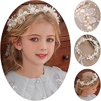 IYOU Haarreif Mit Perlen & Kristallen – Rosa, 28 X 8 Cm, Für Hochzeit, Kommunion, Festliche Anlässe