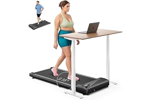 ‎THERUN THERUN Schreibtisch Walking Pad mit Leise 2,5 PS-Motor, 2 in 1 Kleines Laufband mit Fernbedienung und LED-Panel für Zuhause und Büro