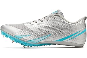 LEOCI Track and Field Running Spike Shoe Mesh Breathable Lightweight Durable Sneakers Athletics Shoes