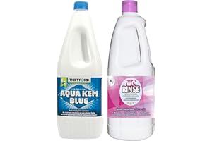 PLANTAWA Thetford Aqua KEM Blue + Awaking Rinse 2L, Pack Aditivos para Aguas Negras de Caravanas y Cisterna, Depósito de Residuos y Agua Cisterna Autocaravanas, Sanitary Fluid, Líquido Potty, WC Quimico