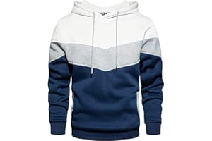 LBL LEADING THE BETTER LIFE LBL Men's Fleece Hoodie Pullover Casual Hoody Contrast Color Drawstring Sweatshirt with Kanga Pocket