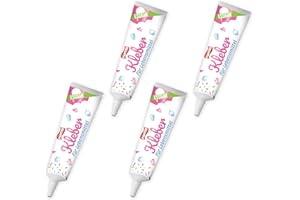 4x PANTIKI Lebensmittelkleber Tube je 20g - Farbe: transparent - wiederverschließbar | Essbarer Kleber für Lebkuchenhaus Lebensmittelkleber auf Torten Fondant kleben essbar lebensmitteltauglich