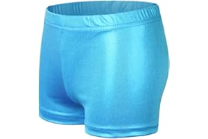NewL Niños Niña Cintura Elástica Metálico Brillante Pantalones Cortos de Ballet para Deportes Yoga Gimnasia Entrenamiento