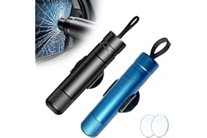 Vulevirtue 2 Pièces Brise Vitre Coupe Ceinture,2 en 1 Hammer-Safe Marteau Brise-vitre Marteau Fenêtre Brise-vitre et Cutter de Ceinture de Sécurité Urgence pour Voiture Outil d'Évasion d'urgence