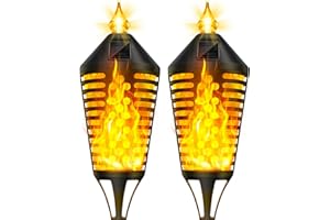 ‎AGOTD AGOTD Solar Lights Garden Outdoor, Solar Flame Light, Garden Lights with Realistic Flames, Automatic On/Off Solar Torches for Garden, Yard, Balcony, Driveway, Path, Party, Pack of 2