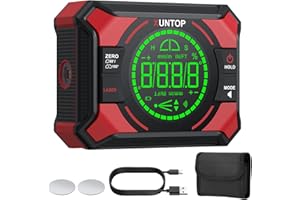 XUNTOP Digital Level Box Laser Digitale 3 in 1, Inclinometro Magnetico Ricaricabile con Livella a Croce, 4x90° e 2x180° Campo Misura, Precisione ±0.1°, Display LCD, per DIY, Falegnameria, Costruzione