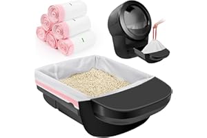 SZEE 120 Stück Selbstreinigend Katzenklo Beutel, Automatisches Katzenklo Müllbeutel mit Zugbändern, Elektrisches Katzentoilette für Litter Box, Kratzfest für Haustier, 63,5 x 40,6cm