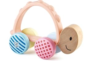 Hape Rennschildkröte Rike - Rollspielzeug mit Beißring, Montessori-Spielzeug, Motorikspielzeug, Nachziehspielzeug, Lernspielzeug für Babys, Hand-Auge-Koordination, für Kinder ab 10 Monaten