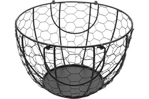 Roundsky Hierro Estante Cesta de Fruta Cesta Colección Cerámica Gallina Adornos Decoración KüChe Accesorios B