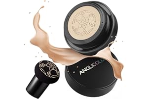ANGEFARGE Anglicolor CC Cream,Cushion Foundation,Mushroom Head Air Cushion CC Cream,Long Lasting,Waterproof Flawless Foundation Full Coverage,CC Cream Foundation for Mature Skin (02#Natrual Nud)