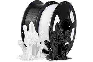 ‎IEMAI IEMAI Filament PETG+ 1.75mm 2KG, High Speed PETG+ 3D Drucker Filament, PETG Filament für Hochgeschwindigkeitsdruck, Filament 1.75 PETG, Maßgenauigkeit +/- 0,02 mm, PETG Schwarz+Weiß