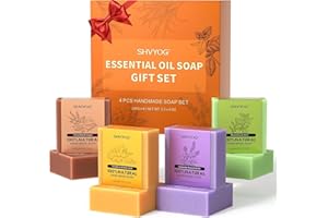 SHVYOG Natural Women`s Soap Gift Set - Handmade Soap Bar for Women with Premium Essential Oil - Handmade, Vegan, for Body, Plant Based Cold Process 4pc Variety Scents