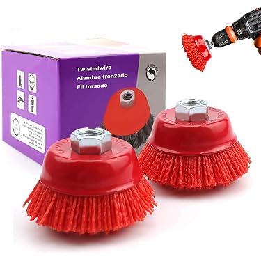 Lot De 5 Brosses à Coupelle En Fil D'acier - Diamètre 7,5 Cm, Filetage M14 - Pour Dérouiller, Nettoyer, ébavurer