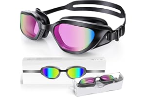 Zeligerstar Polarised Swimming Goggles for Adults Teenagers, Anti-Fog UV Protection Swimming Goggles for Men and Women with Interchangeable Nose Bridge