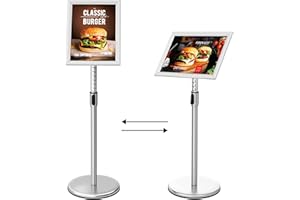 FoxRose® Infoständer DIN A3 420x297mm Höhenverstellbar Edelstahl Informationsständer Aufsteller Kundenstopper Plakatständer Präsentationsständer Werbeständer (Silber)