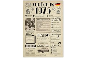 FestySpark Geschenke zum 50 Geburtstag Frau und Mann - Deko 50. Geburtstag Mann - Geburtstagskarte 50 Frau - Geschenke für Frauen ab 50 Jahre - Karte 1975 Geburtstag - Geburtstagsgeschenk [Format A4]