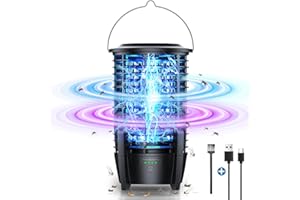 Duufun Insektenvernichter Elektrischer,Mückenfalle Mückenlampe mit UV-Licht und LED-Beleuchtung,Fliegenfalle Elektrisch Fliegenfänger Wasserdicht IPX5 Insektenfalle für Innen Schlafzimmer und Gärten