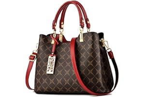 NICOLE & DORIS Frauen Handtasche Elegante Taschen für Damen Modern Tote Bag Mittelgroß Umhängetasche PU Leder Shopper Schultertasche mit Anhänger Burgunderrot